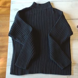 Black Ribbed GAP Mock Neck Sweater
